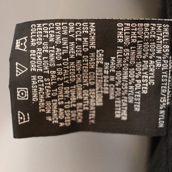 Esprit Black Down Filled Coat Warm Winter Coat Faux Fur Collar Removable Collar - Picture 11 of 12